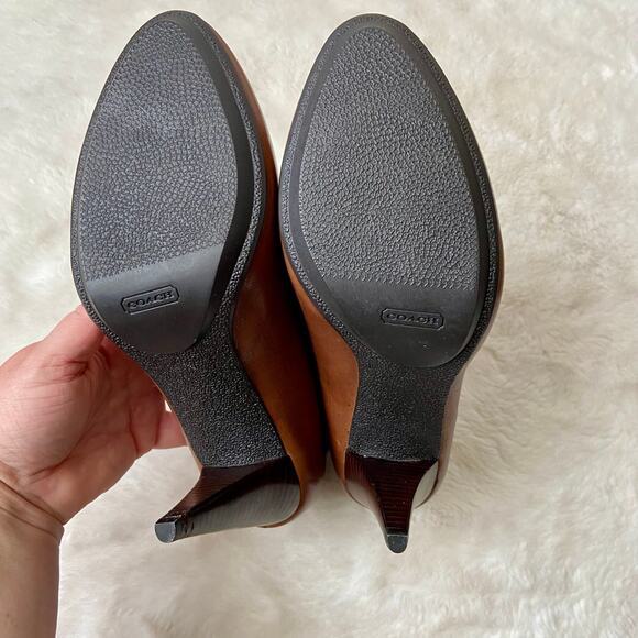 COACH Poppy Ambrielle Brown Leather Booties - Picture 6 of 11